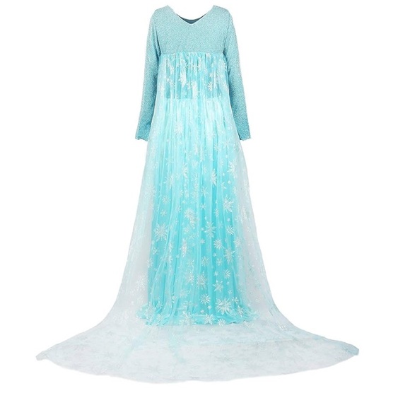 Adult Elsa Frozen Dress Costume - Picture 3 of 11